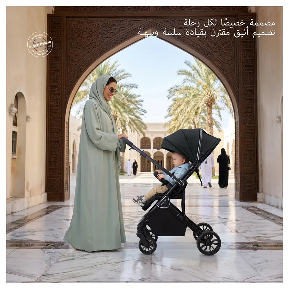 Neobreez Quint Reversible Handle Compact Travel Stroller (Black)