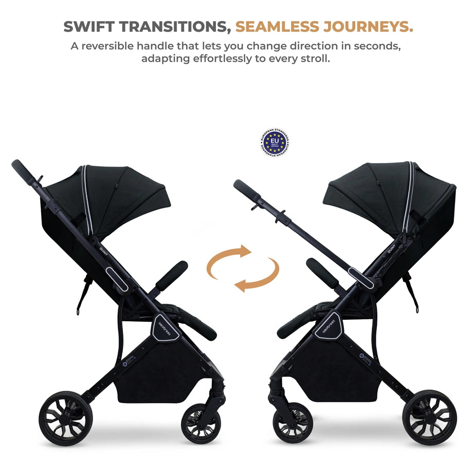 Neobreez Quint Reversible Handle Compact Travel Stroller (Black)