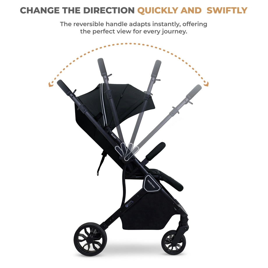 Neobreez Quint Reversible Handle Compact Travel Stroller (Black)