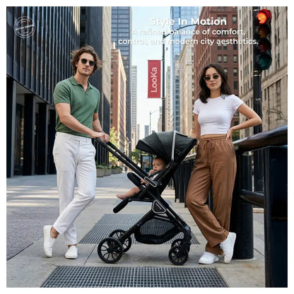 Neobreez Quint Reversible Handle Compact Travel Stroller (Black)