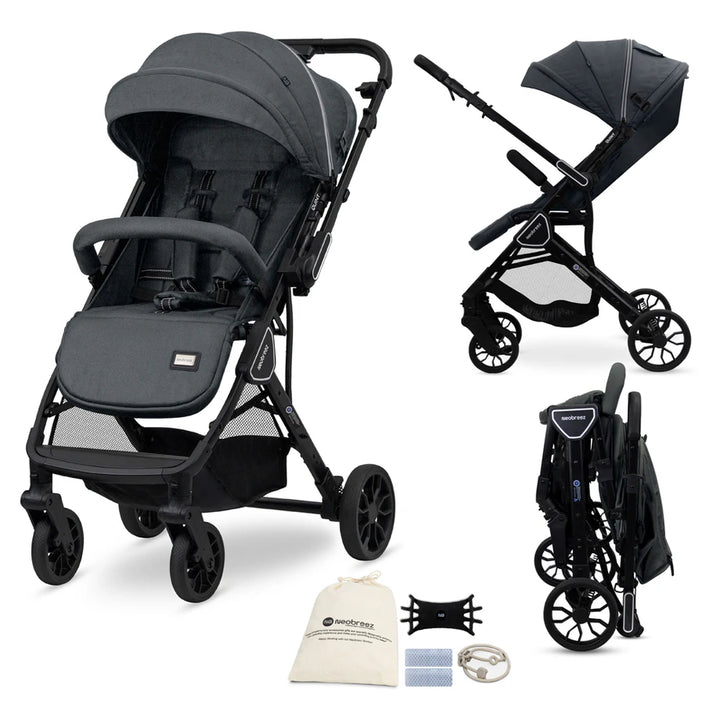 Neobreez Quint Reversible Handle Compact Travel Stroller (Grey)