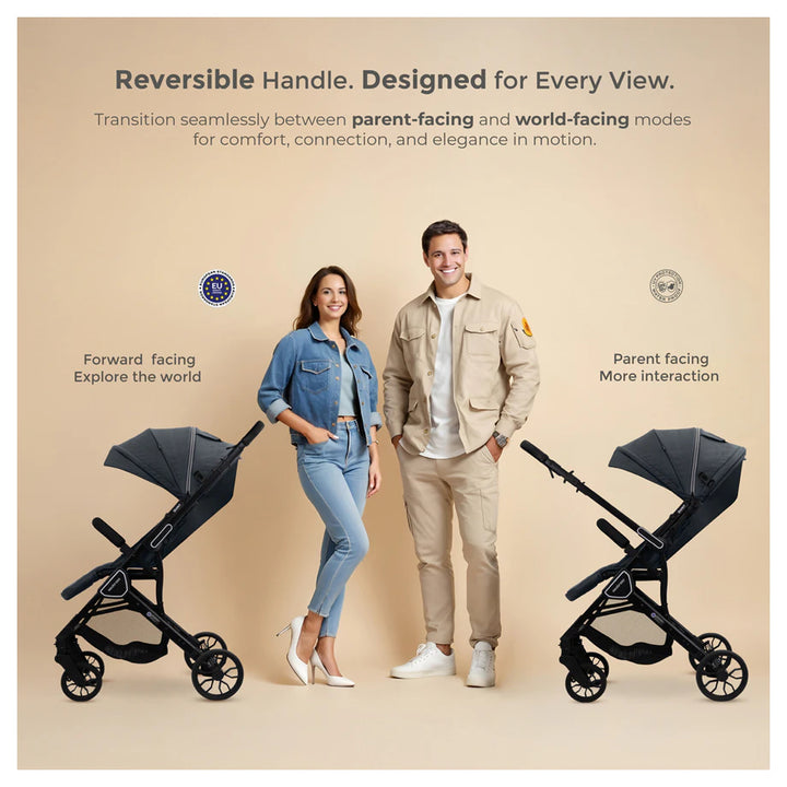 Neobreez Quint Reversible Handle Compact Travel Stroller (Grey)