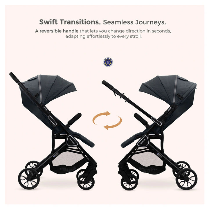 Neobreez Quint Reversible Handle Compact Travel Stroller (Grey)