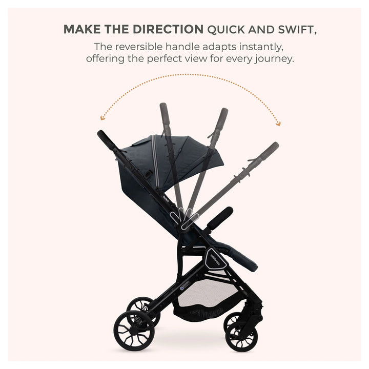 Neobreez Quint Reversible Handle Compact Travel Stroller (Grey)