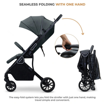 Neobreez Quint Reversible Handle Compact Travel Stroller (Grey)