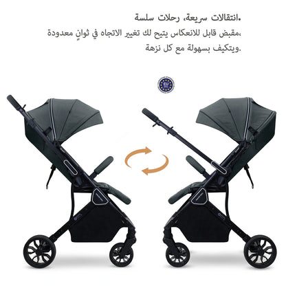 Neobreez Quint Reversible Handle Compact Travel Stroller (Grey)