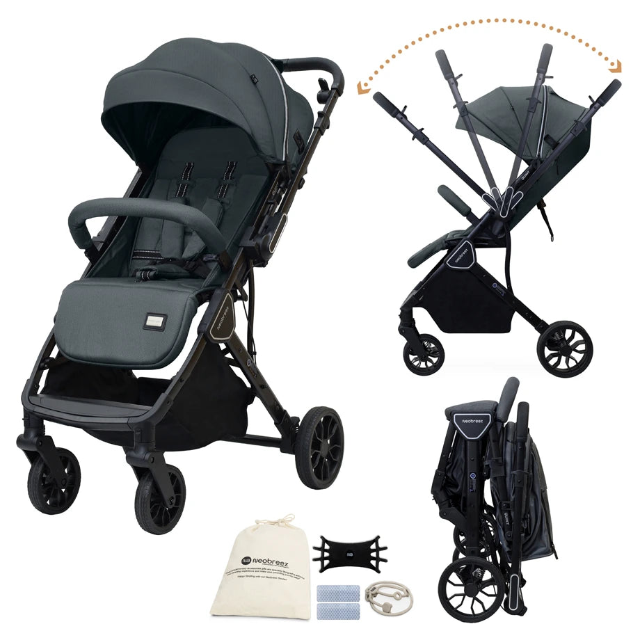 Neobreez Quint Reversible Handle Compact Travel Stroller (Grey)
