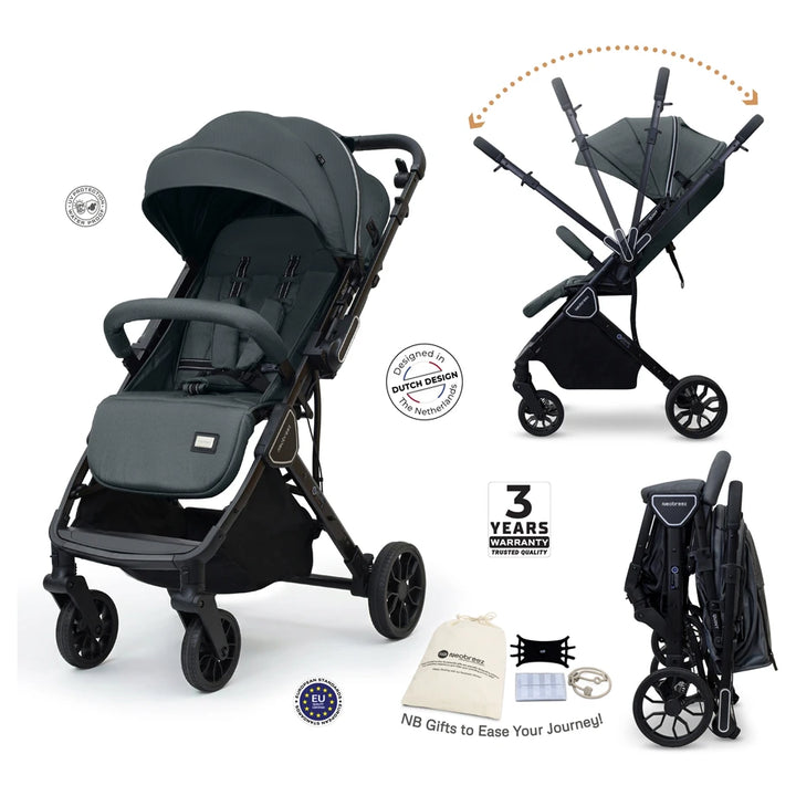 Neobreez Quint Reversible Handle Compact Travel Stroller (Grey ...