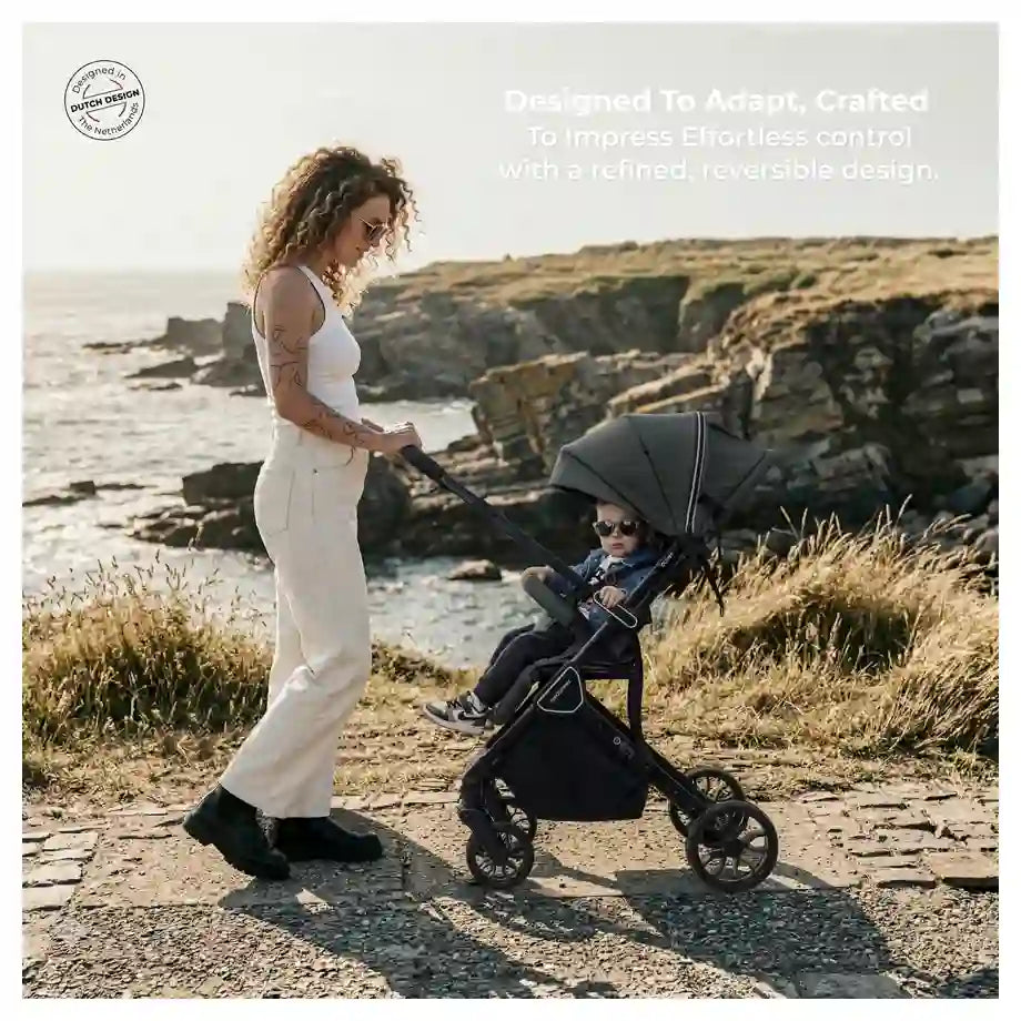 Neobreez Quint Reversible Handle Compact Travel Stroller (Grey)