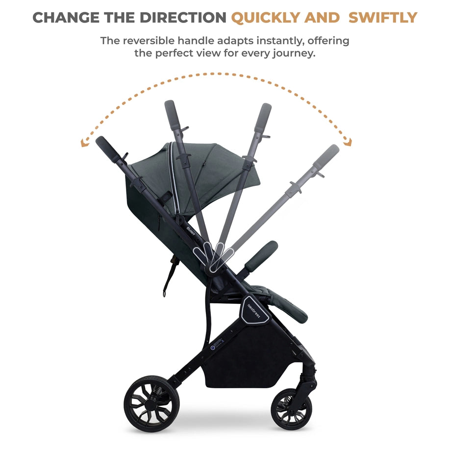 Neobreez Quint Reversible Handle Compact Travel Stroller (Grey)