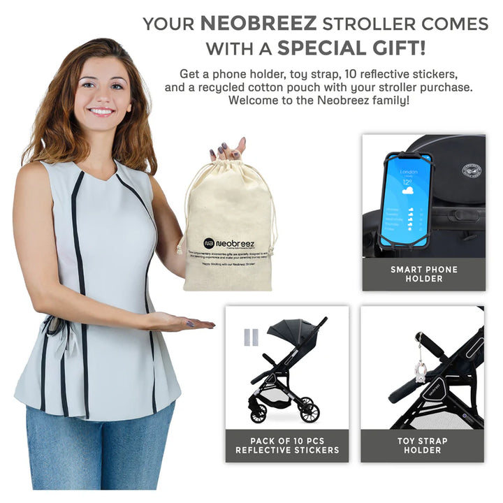 Neobreez Quint Reversible Handle Compact Travel Stroller (Grey)