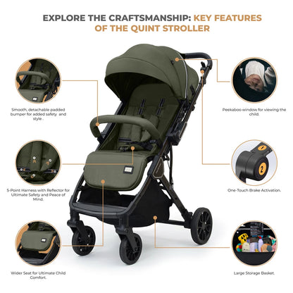 Neobreez Quint Reversible Handle Compact Travel Stroller (Green)