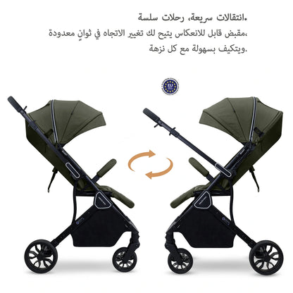 Neobreez Quint Reversible Handle Compact Travel Stroller (Green)