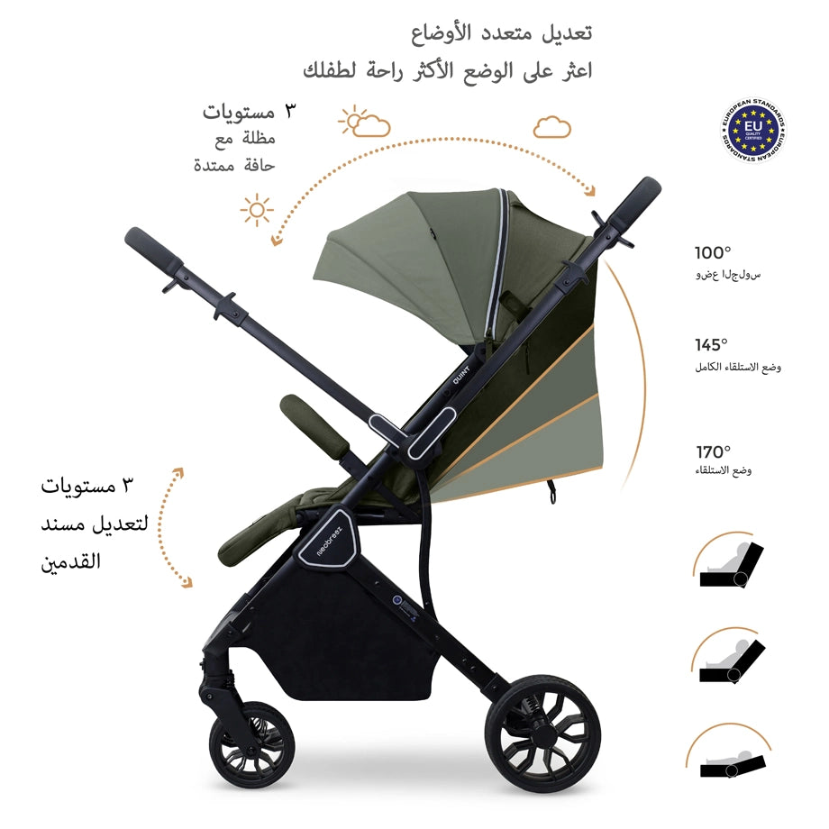 Neobreez Quint Reversible Handle Compact Travel Stroller (Green)