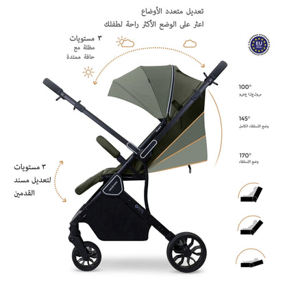 Neobreez Quint Reversible Handle Compact Travel Stroller (Green)