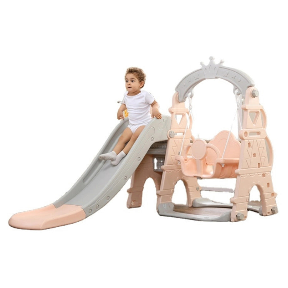 Little Angel Kids Slide And Swing 3-In-1 Activity Playset
