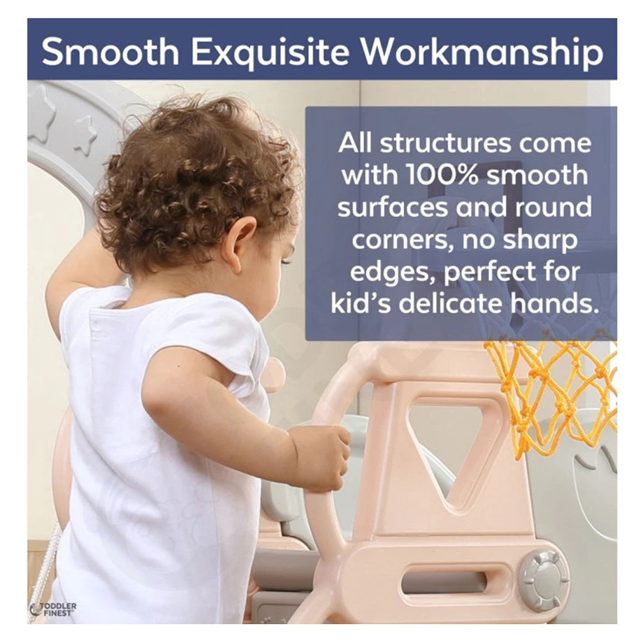 Little Angel Kids Slide And Swing 3-In-1 Activity Playset