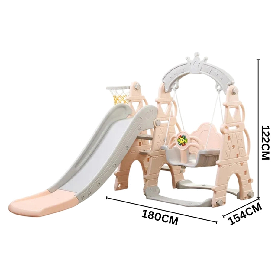 Little Angel Kids Slide And Swing 3-In-1 Activity Playset