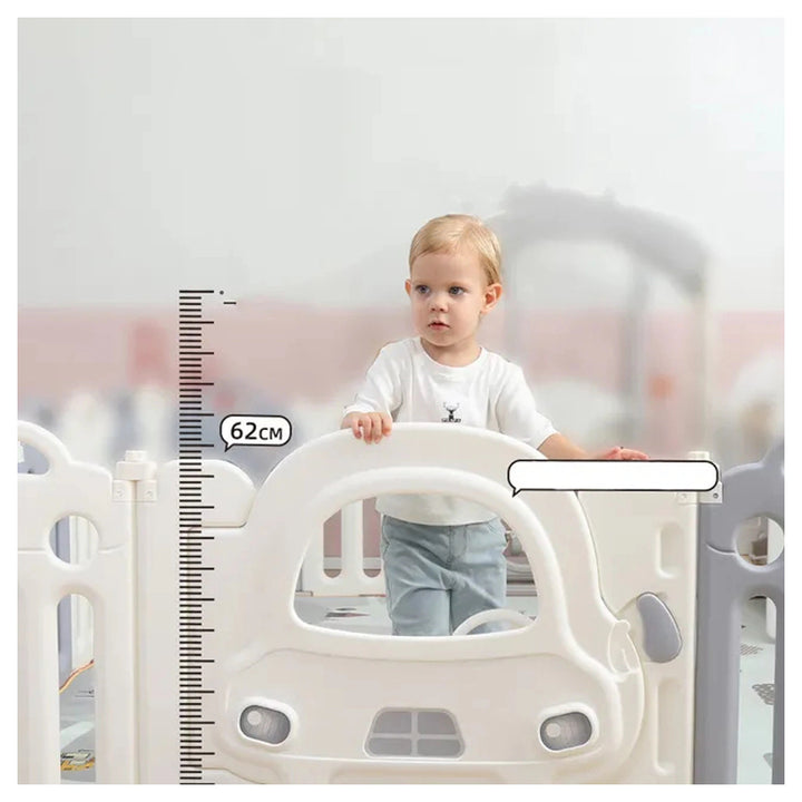 Little Angel Kids Playpen - 160 x 126 x 62cm (White/Grey)