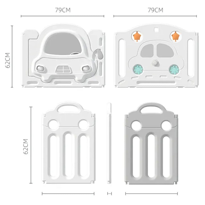 Little Angel Kids Playpen - 160 x 126 x 62cm (White/Grey)