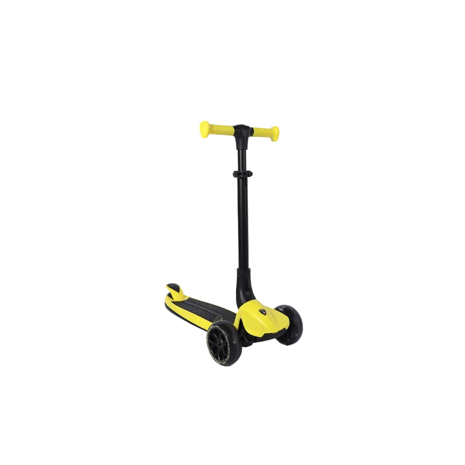 Lamborghini 3-Wheel Scooter Kids Adjustable Height (Yellow)