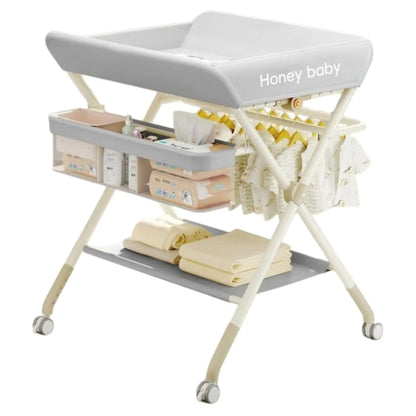 Little Angel Baby Changing Foldable Table With Storage (Shelf Grey)
