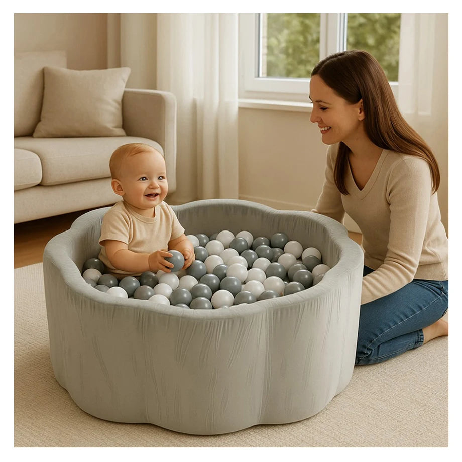 Little Angel Soft Foam Ball Pit Baby Playpen And Ball Pool 200 Balls (Grey)