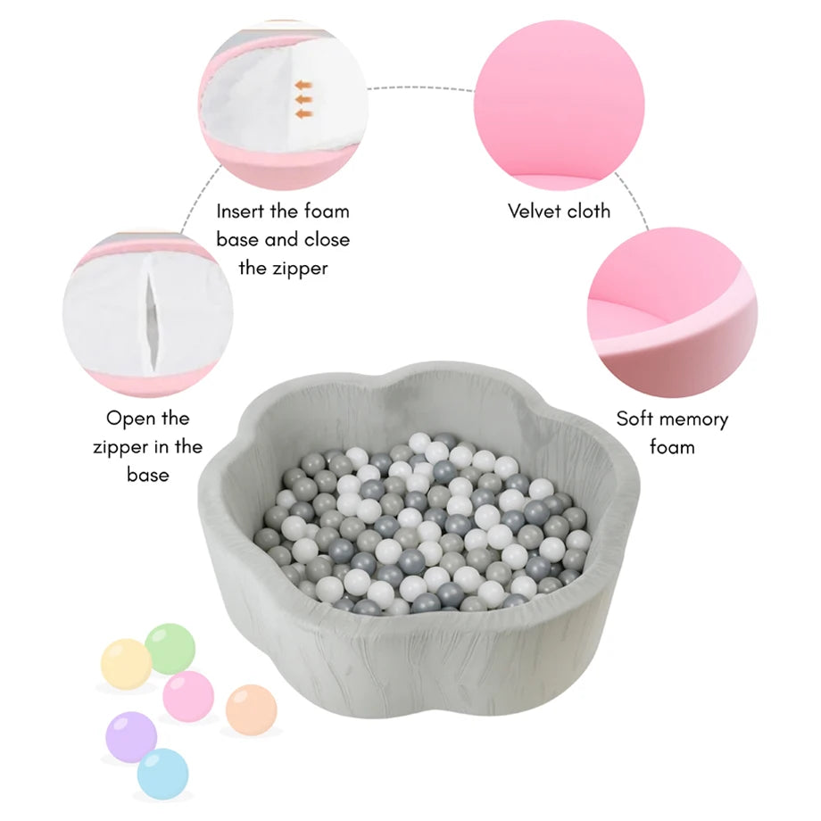 Little Angel Soft Foam Ball Pit Baby Playpen And Ball Pool 200 Balls (Grey)