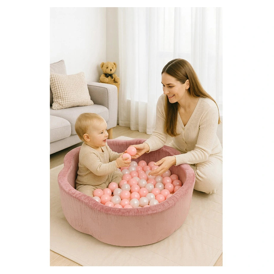 Little Angel Soft Foam Ball Pit Baby Playpen And Ball Pool - 200 Balls (Rose Pink)