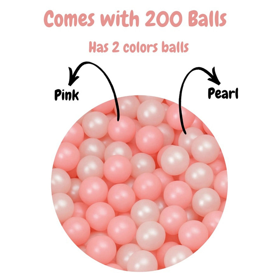 Little Angel Soft Foam Ball Pit Baby Playpen And Ball Pool - 200 Balls (Rose Pink)