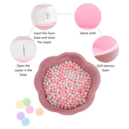 Little Angel Soft Foam Ball Pit Baby Playpen And Ball Pool - 200 Balls (Rose Pink)