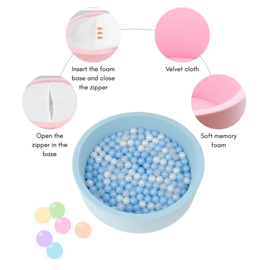 Little Angel Soft Foam Ball Pit Baby Playpen And Ball Pool 200 Balls (Blue)
