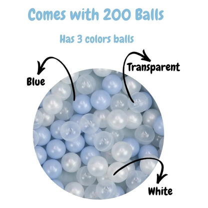 Little Angel Soft Foam Ball Pit Baby Playpen And Ball Pool 200 Balls (Blue)