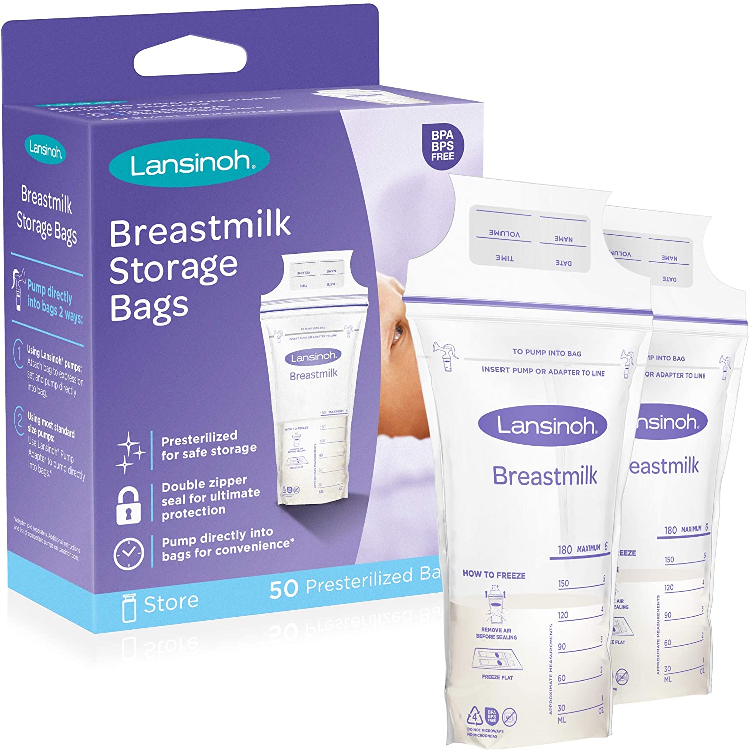 Lansinoh - 50 Breastmilk Storage Bags