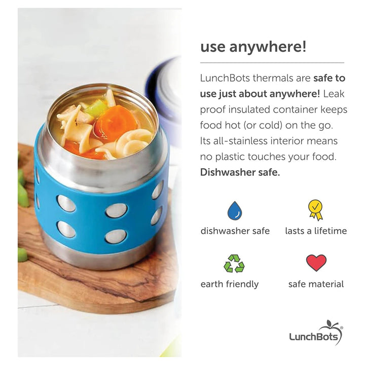 Thermal Dots Food Jar 8oz (Aqua)