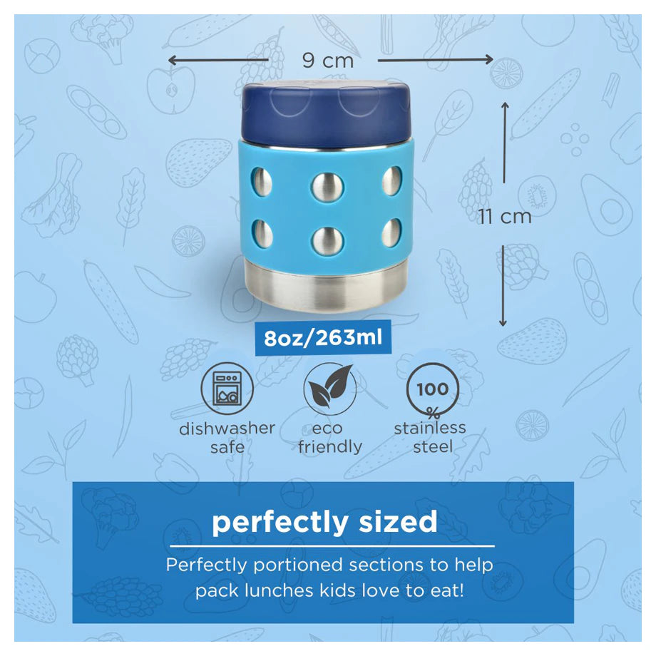 Thermal Dots Food Jar 8oz (Aqua)