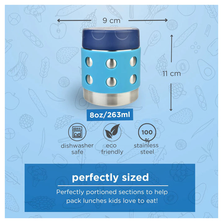 Thermal Dots Food Jar 8oz (Aqua)