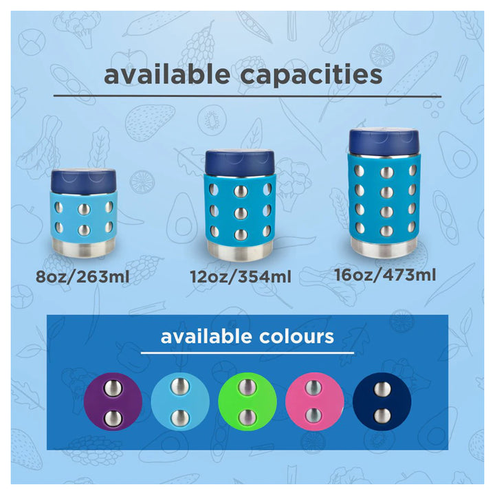 Thermal Dots Food Jar 8oz (Aqua)
