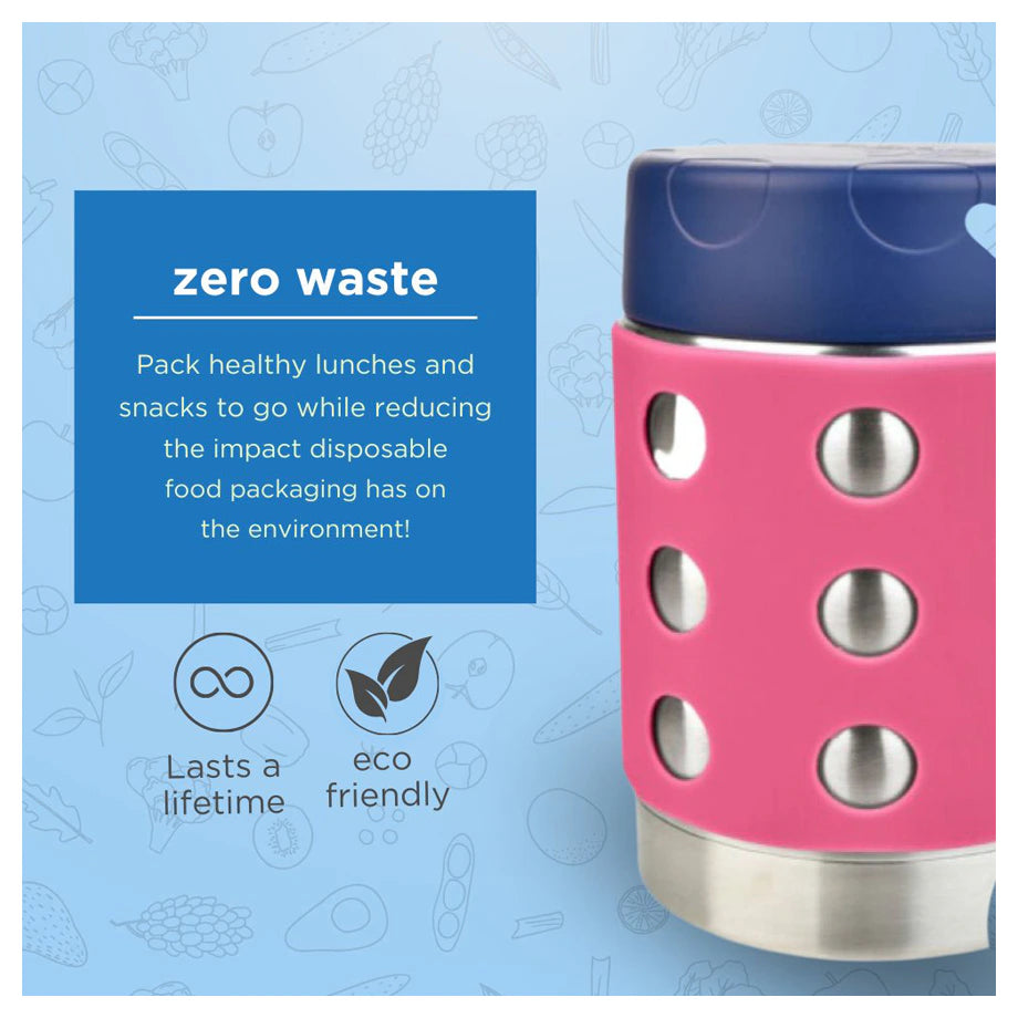 Thermal Dots Food Jar 12oz (Pink)