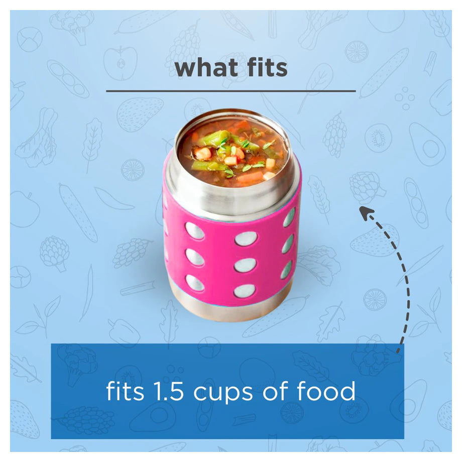 Thermal Dots Food Jar 12oz (Pink)