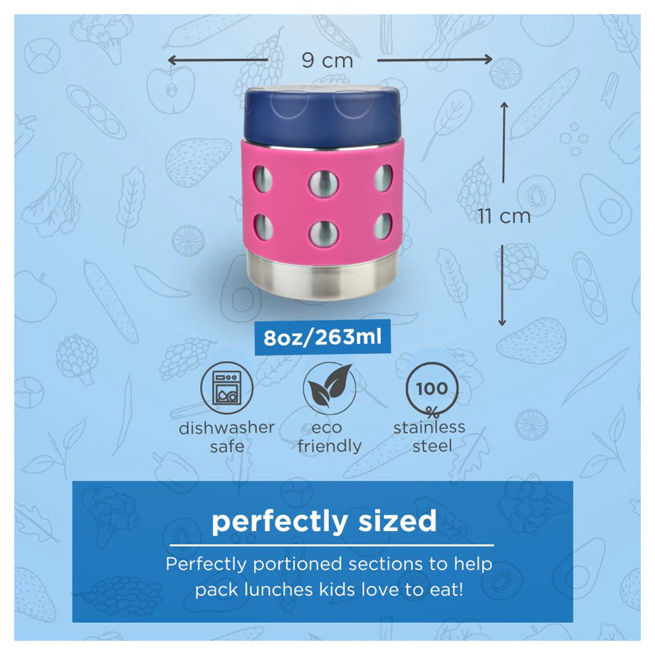 Thermal Dots Food Jar 8oz (pink)