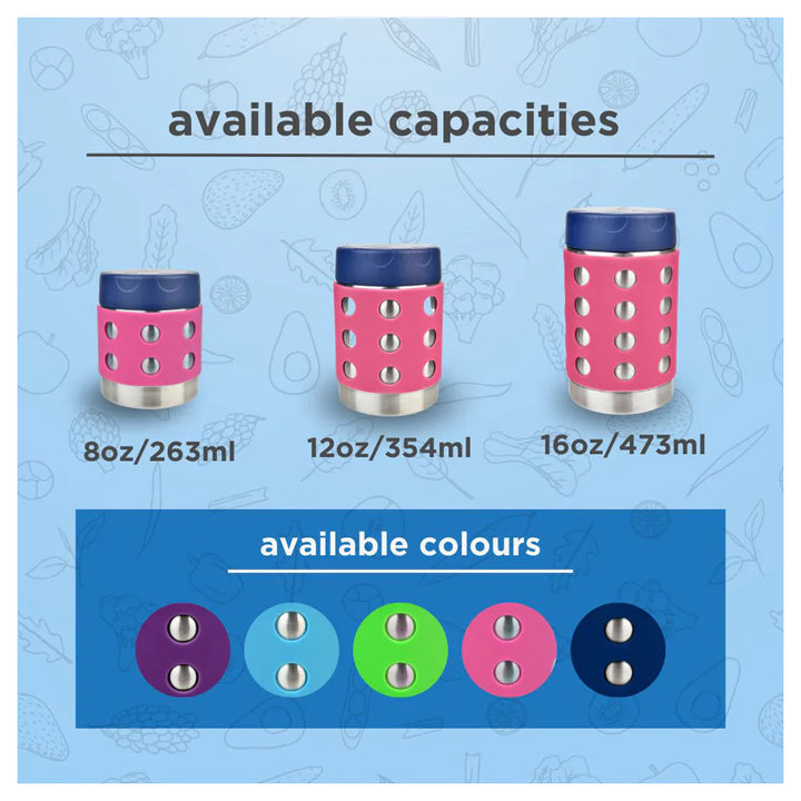 Thermal Dots Food Jar 8oz (pink)