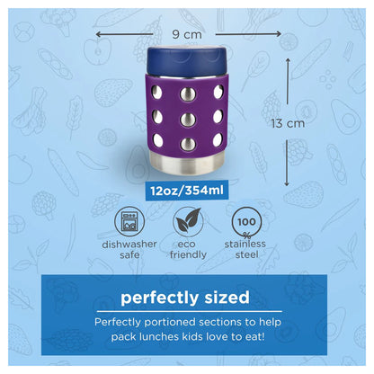 Thermal Dots Food Jar 12oz (Purple)