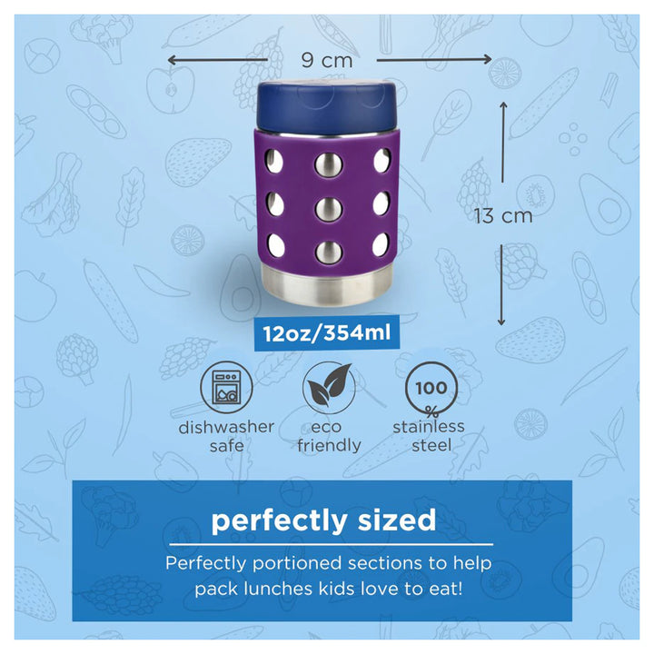 Thermal Dots Food Jar 12oz (Purple)