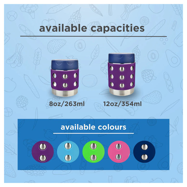 Thermal Dots Food Jar 12oz (Purple)
