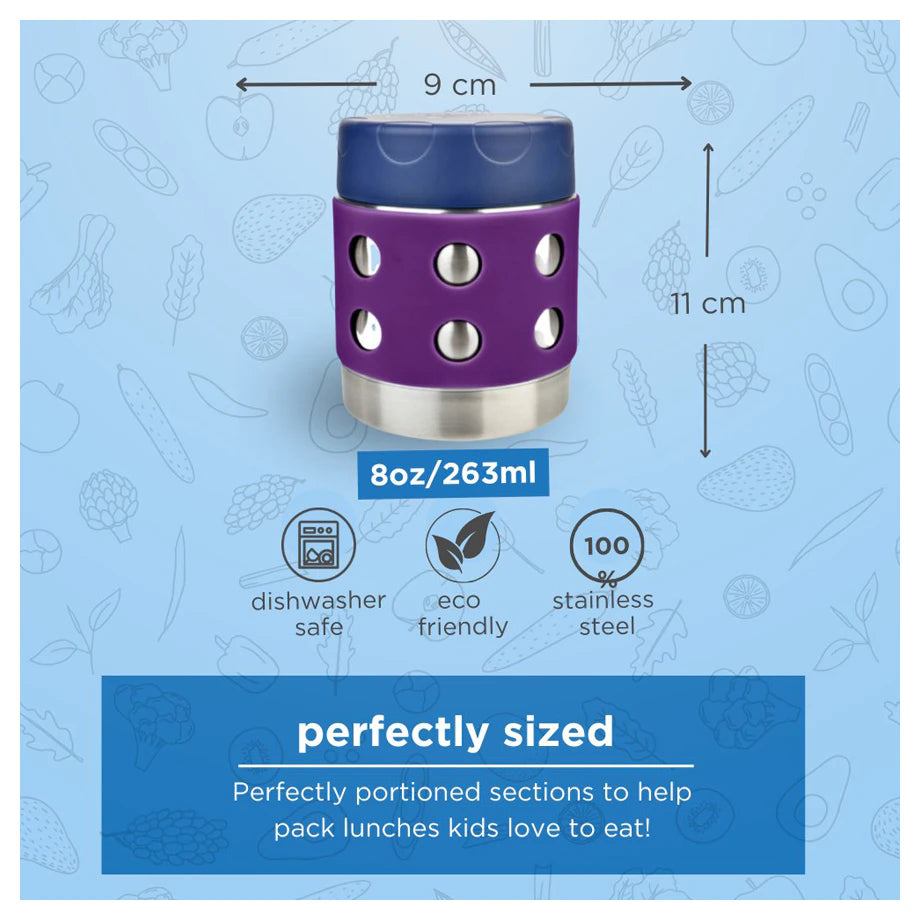Thermal Dots Food Jar 8oz (Purple)