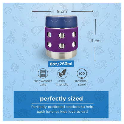 Thermal Dots Food Jar 8oz (Purple)