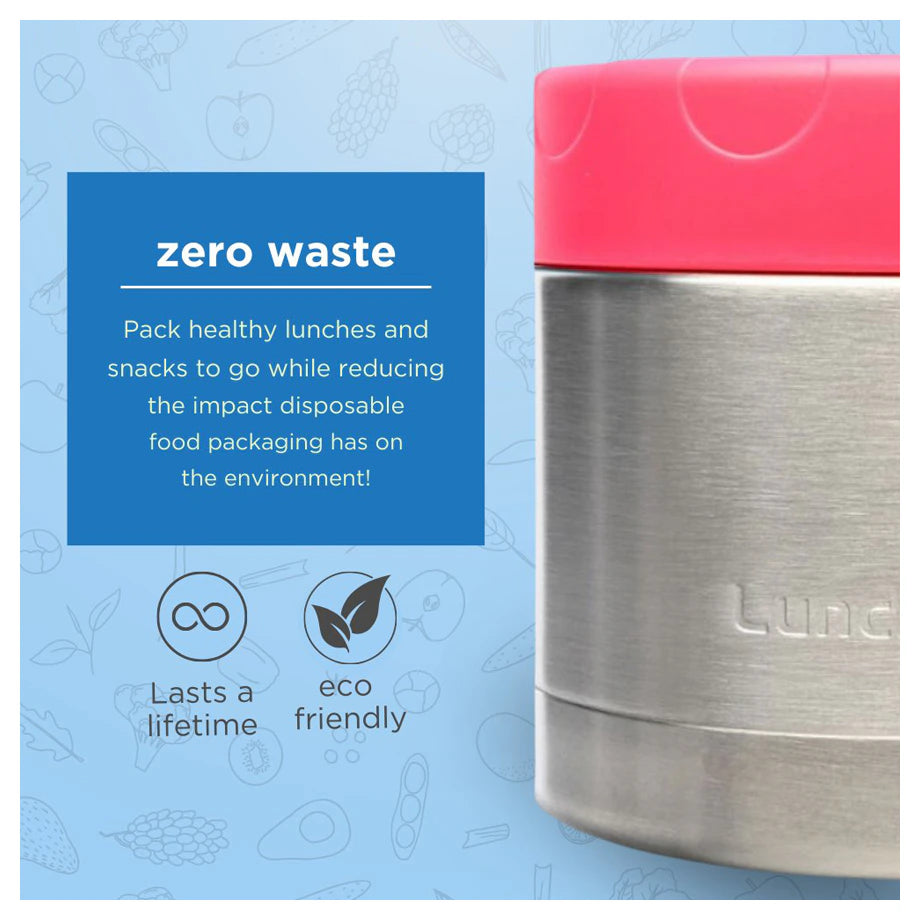 Lunchbots Wide Thermal Food Jar 12oz (Pink)