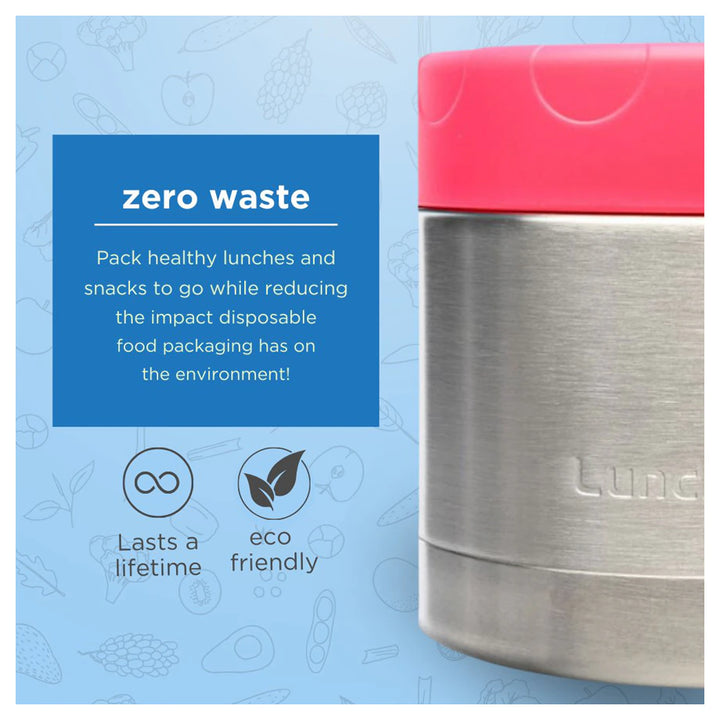 Lunchbots Wide Thermal Food Jar 12oz (Pink)
