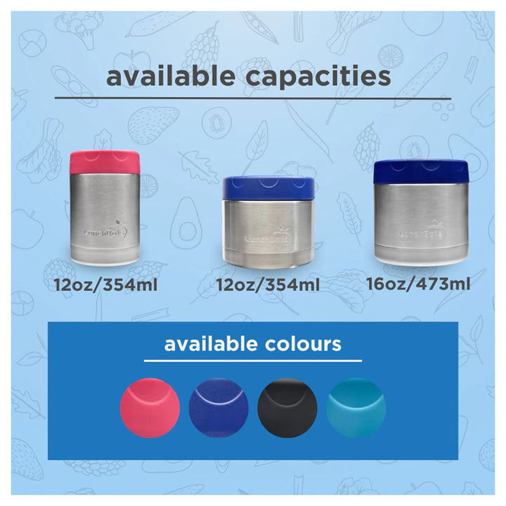 Lunchbots Wide Thermal Food Jar 12oz (Pink)